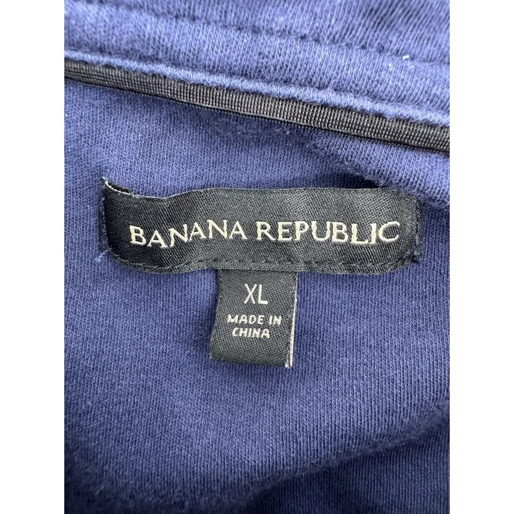 Banana Republic Polo Shirt Men's Size XL Blue Long Sleeve Knit Golf Preppy